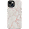 Rose Gold Marble iPhone 15 Impact Case